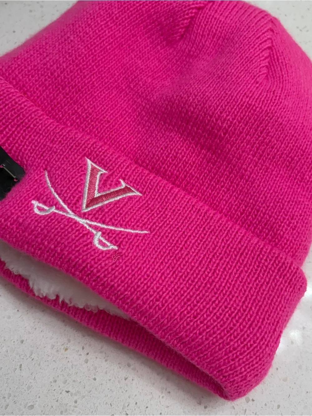 Virginia Cavaliers New Era Youth Cozy Cutie Pink Beanie Hat